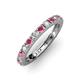 3 - Gracie 2.70 mm Round Rhodolite Garnet and Lab Grown Diamond Eternity Band 