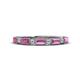 1 - Kelli Baguette Pink Sapphire and Round Diamond Milgrain Wedding Band 