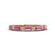 1 - Kelli 0.87 ctw Baguette Shape Pink Sapphire and Round Diamond Milgrain Wedding Band 