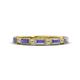 1 - Kelli 0.77 ctw Baguette Shape Tanzanite and Round Diamond Milgrain Wedding Band 