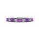 1 - Kelli 0.72 ctw Baguette Shape Amethyst and Round Diamond Milgrain Wedding Band 