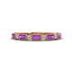 1 - kelli Baguette Amethyst and Round Diamond Milgrain Wedding Band 