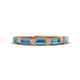 1 - kelli Baguette Blue Topaz and Round Diamond Milgrain Wedding Band 