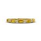 1 - kelli Baguette Citrine and Round Diamond Milgrain Wedding Band 