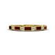 1 - kelli Baguette Red Garnet and Round Diamond Milgrain Wedding Band 