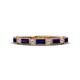 1 - kelli Baguette Blue Sapphire and Round Diamond Milgrain Wedding Band 