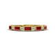 1 - Kelli 0.97 ctw Baguette Shape Ruby and Round Diamond Milgrain Wedding Band 