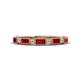 1 - kelli Baguette Ruby and Round Diamond Milgrain Wedding Band 