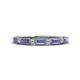 1 - kelli Baguette Tanzanite and Round Diamond Milgrain Wedding Band 