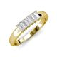 3 - Melina 5x3 mm Emerald Cut White Sapphire 5 Stone Thick Shank Wedding Band 