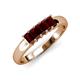 3 - Melina 5x3 mm Emerald Cut Red Garnet 5 Stone Thick Shank Wedding Band 