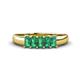 1 - Melina 5x3 mm Emerald Cut Emerald 5 Stone Thick Shank Wedding Band 