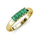3 - Melina 5x3 mm Emerald Cut Emerald 5 Stone Thick Shank Wedding Band 