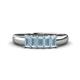 1 - Melina 5x3 mm Emerald Cut Aquamarine 5 Stone Thick Shank Wedding Band 