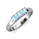 3 - Melina 5x3 mm Emerald Cut Aquamarine 5 Stone Thick Shank Wedding Band 