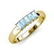 3 - Melina 5x3 mm Emerald Cut Aquamarine 5 Stone Thick Shank Wedding Band 