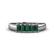 1 - Melina 5x3 mm Emerald Cut Lab Created Alexandrite 5 Stone Thick Shank Wedding Band 