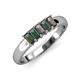 3 - Melina 5x3 mm Emerald Cut Lab Created Alexandrite 5 Stone Thick Shank Wedding Band 