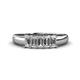 1 - Melina 5x3 mm Emerald Cut Diamond 5 Stone Thick Shank Wedding Band 