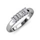 3 - Melina 5x3 mm Emerald Cut Diamond 5 Stone Thick Shank Wedding Band 