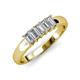 3 - Melina 5x3 mm Emerald Cut Diamond 5 Stone Thick Shank Wedding Band 