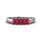 1 - Melina 5x3 mm Emerald Cut Ruby 5 Stone Thick Shank Wedding Band 