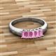 2 - Melina 5x3 mm Emerald Cut Pink Sapphire 5 Stone Thick Shank Wedding Band 