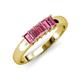 3 - Melina 5x3 mm Emerald Cut Pink Tourmaline 5 Stone Thick Shank Wedding Band 