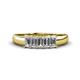 1 - Melina 5x3 mm Emerald Cut Lab Grown Diamond 5 Stone Thick Shank Wedding Band 