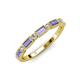 3 - kelli Baguette Tanzanite and Round Lab Grown Diamond Milgrain 11 Stone Wedding Band 