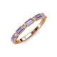 3 - kelli Baguette Tanzanite and Round Lab Grown Diamond Milgrain 11 Stone Wedding Band 