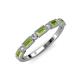 3 - kelli Baguette Peridot and Round Lab Grown Diamond Milgrain 11 Stone Wedding Band 