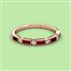 2 - kelli Baguette Red Garnet and Round Lab Grown Diamond Milgrain 11 Stone Wedding Band 