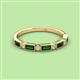 2 - kelli Baguette Lab Created Emerald and Round Lab Grown Diamond Milgrain 11 Stone Wedding Band 