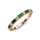 3 - kelli Baguette Lab Created Emerald and Round Lab Grown Diamond Milgrain 11 Stone Wedding Band 
