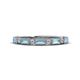 1 - kelli Baguette Aquamarine and Round Lab Grown Diamond Milgrain 11 Stone Wedding Band 