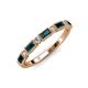 3 - kelli Baguette London Blue Topaz and Round Lab Grown Diamond Milgrain 11 Stone Wedding Band 