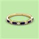 2 - kelli Baguette Blue Sapphire and Round Lab Grown Diamond Milgrain 11 Stone Wedding Band 