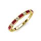 3 - kelli Baguette Ruby and Round Lab Grown Diamond Milgrain 11 Stone Wedding Band 