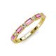 3 - kelli Baguette Pink Sapphire and Round Lab Grown Diamond Milgrain 11 Stone Wedding Band 