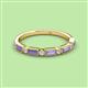 2 - kelli Baguette Tanzanite and Round Lab Grown Diamond Milgrain 11 Stone Wedding Band 