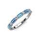 3 - kelli Baguette Blue Topaz and Round Lab Grown Diamond Milgrain 11 Stone Wedding Band 