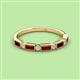 2 - kelli Baguette Red Garnet and Round Lab Grown Diamond Milgrain 11 Stone Wedding Band 