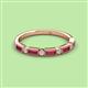 2 - kelli Baguette Rhodolite Garnet and Round Lab Grown Diamond Milgrain 11 Stone Wedding Band 