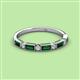 2 - kelli Baguette Lab Created Emerald and Round Lab Grown Diamond Milgrain 11 Stone Wedding Band 