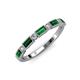 3 - kelli Baguette Lab Created Emerald and Round Lab Grown Diamond Milgrain 11 Stone Wedding Band 