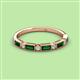 2 - kelli Baguette Lab Created Emerald and Round Lab Grown Diamond Milgrain 11 Stone Wedding Band 