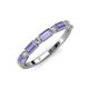 3 - kelli Baguette Tanzanite and Round Lab Grown Diamond Milgrain 11 Stone Wedding Band 