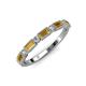 3 - kelli Baguette Citrine and Round Lab Grown Diamond Milgrain 11 Stone Wedding Band 