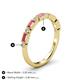 4 - kelli Baguette Pink Tourmaline and Round Lab Grown Diamond Milgrain 11 Stone Wedding Band 